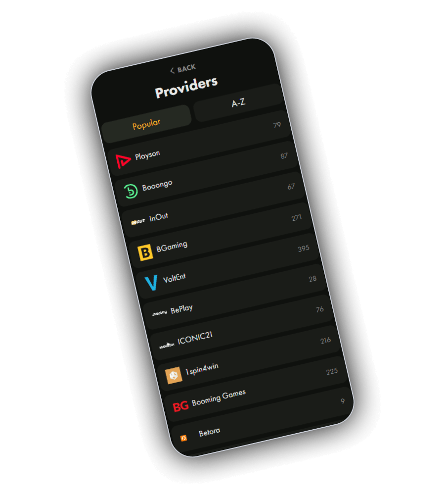 WinCrown game providers list with studio filter