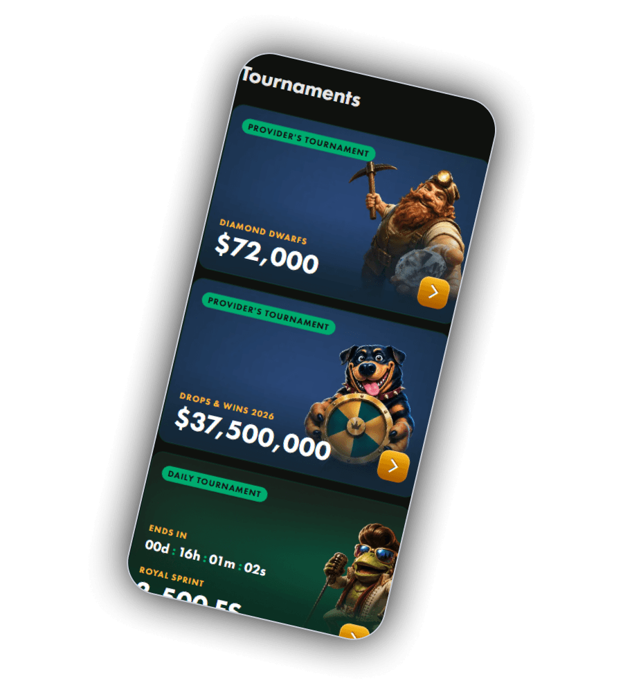 WinCrown tournaments with daily and weekly prize pools and network campaigns